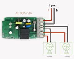 Sonoff Dual dvoukanálový WiFi spínač 230V/10A