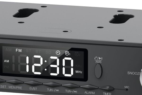  radiopřijímač technisat kitchenradio bluetooth fm tuner 5 w výkon reproduktory budík funkce časovače do kuchyně led displej led osvětlení 