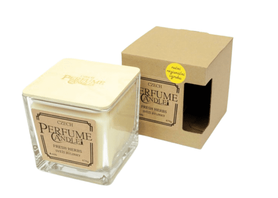 Czech Perfume Candle Vonná svíčka s dřevěným víčkem Svěží bylinky 470 g