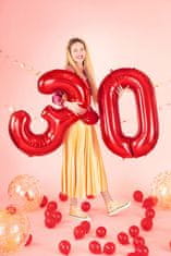 PartyDeco Fóliový balónek Číslo 8 červený 86cm