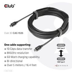 Club 3D Kabel USB 3.2 Gen2 Type-C to C Active Bi-directional (M/M) 8K60Hz, 5m