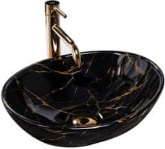 REA Umyvadlo na desku Sofia Marble Black Shiny REA-U5611 - Rea