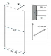 REA Zástěna walk-in Aero Black 90 REA-K7581 - Rea