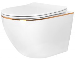 REA Závěsné WC Carlo Mini Rimless Duroplast Gold Edge REA-C1222 - Rea