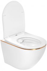 REA Závěsné WC Carlo Mini Rimless Duroplast Gold Edge REA-C1222 - Rea