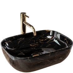 REA Umyvadlo na desku Belinda Black Marble Shiny REA-U8907 - Rea