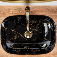 REA Umyvadlo na desku Belinda Black Marble Shiny REA-U8907 - Rea