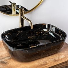 REA Umyvadlo na desku Belinda Black Marble Shiny REA-U8907 - Rea