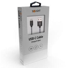 Solight USB-C kabel, USB 2.0 A konektor - USB-C 3.1 konektor, 1m