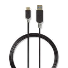 Nedis CCBW61600AT10 propojovací kabel USB 3.2 (Gen1) zástrčka USB A - zástrčka USB C, 1 m, antracit