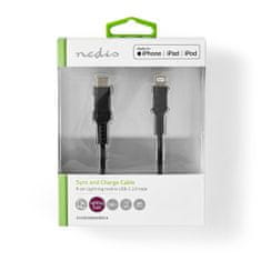 Nedis synchronizační a nabíjecí kabel zástrčka Apple Lightning 8-pin - zástrčka USB-C, 1 m, černá (CCGW39650BK10)