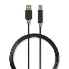 Nedis CCBW60100AT20 propojovací kabel zástrčka USB 2.0 A - zástrčka USB 2.0 B, 2 m