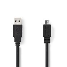 Nedis propojovací kabel USB 2.0 zástrčka USB A - zástrčka USB micro B, 5 m, černá (CCGP60500BK50)