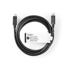 Nedis propojovací kabel USB 3.1 (Gen.1) zástrčka USB C - zástrčka USB C, 2 m (CCGT64750BK20)