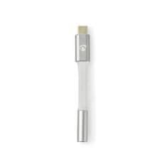 Nedis Fabritallic CCTB65950AL008 adaptér zástrčka USB-C - zásuvka Jack 3.5 mm, 8 cm, stříbrná