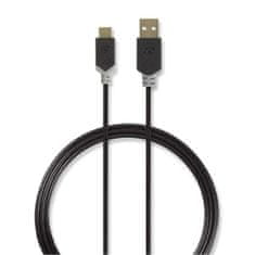 Nedis CCBW60600AT10 propojovací kabel USB 2.0 zástrčka USB A - zástrčka USB C, 1 m, antracit