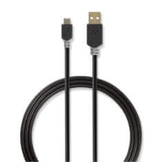 Nedis CCBW60500AT10 propojovací kabel USB 2.0 zástrčka USB A - zástrčka USB micro B, 1 m, antracit