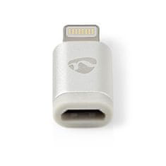 Nedis CCTB39901AL adaptér zástrčka Apple Lightning 8-pin - zásuvka USB Micro B, stříbrný