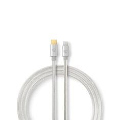 Nedis CCTB39650AL10 Apple Lightning certifikovaný kabel zástrčka Apple Lightning 8-pin - zástrčka USB-C, aluminium, 1 m