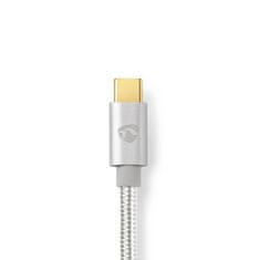 Nedis CCTB39650AL20 Apple Lightning certifikovaný kabel zástrčka Apple Lightning 8-pin - zástrčka USB-C, aluminium, 2 m