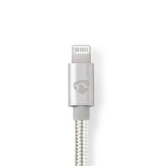 Nedis CCTB39650AL20 Apple Lightning certifikovaný kabel zástrčka Apple Lightning 8-pin - zástrčka USB-C, aluminium, 2 m