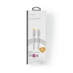 Nedis CCTB39650AL20 Apple Lightning certifikovaný kabel zástrčka Apple Lightning 8-pin - zástrčka USB-C, aluminium, 2 m