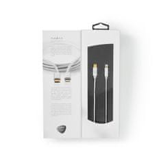 Nedis CCTB39650AL20 Apple Lightning certifikovaný kabel zástrčka Apple Lightning 8-pin - zástrčka USB-C, aluminium, 2 m