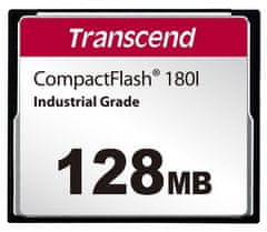 Transcend 128MB INDUSTRIAL TEMP CF180I CF CARD, (MLC) paměťová karta (SLC mode), 85MB/s R, 70MB/s W