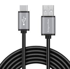 Krüger&Matz Kabel USB Kruger&Matz KM1240 USB-A / USB-C 1,8m černý