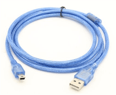 sapro Kabel USB 2.0 konektor USB A / MINI-USB B (5 pinů) 1m modrý, feritové stínění