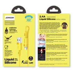 Joyroom S-1224N2 odolný silikonový kabel USB / Lightning 2,4A 1,2m yellow