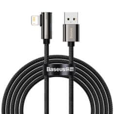 Greatstore Legendární úhlový nylonový kabel USB Iphone Lightning kabel pro hráče 2,4A 2m černý