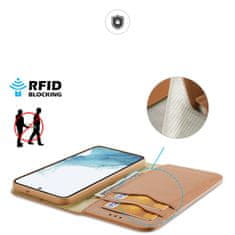 Dux Ducis Hivo kožené pouzdro s RFID blokováním na Samsung Galaxy S23 5G Brown