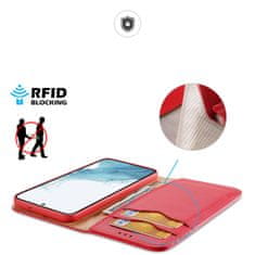 Dux Ducis Hivo kožené pouzdro s RFID blokováním na Samsung Galaxy S23 5G Red