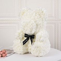onHand.cz Rose Bear - bílý medvídek z růží 25 cm