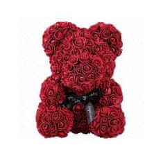 onHand.cz Medvídek z růží - vínový Rose Bear z růží 40 cm