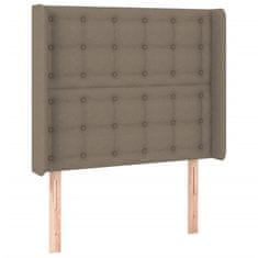 Greatstore Čelo postele s LED taupe 83 x 16 x 118/128 cm textil