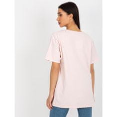 Ex moda Dámské tričko s potiskem KORA světle růžové EM-TS-527-2.60P_393940 Univerzální