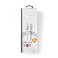 Nedis CCTB39650AL10 Apple Lightning certifikovaný kabel zástrčka Apple Lightning 8-pin - zástrčka USB-C, aluminium, 1 m