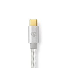 Nedis CCTB39650AL10 Apple Lightning certifikovaný kabel zástrčka Apple Lightning 8-pin - zástrčka USB-C, aluminium, 1 m