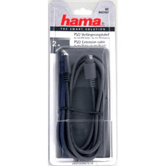 Hama prodlužovací kabel PS/2, mini-DIN 6pin, 2m, šedý