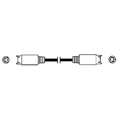 Hama prodlužovací kabel PS/2, mini-DIN 6pin, 2m, šedý