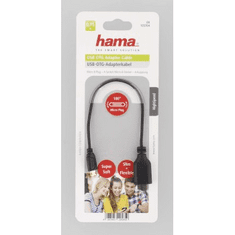 Hama micro USB OTG redukce Flexi-Slim, oboustranný konektor, 15 cm, černá