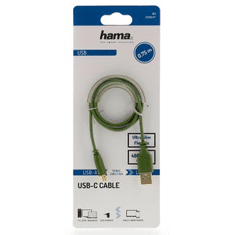 Hama USB-C 2.0 kabel typ A-C 0,75 m, Flexi-Slim, zelený