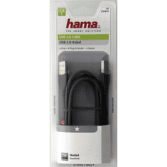 Hama USB kabel typ A-A, propojovací, 1,8m, šedý, blistr