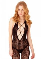 Daring Intimates Floral Halter Bodystocking - O/S