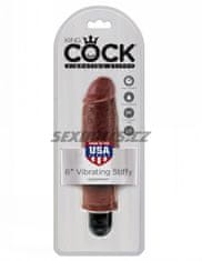 Pipedream King Cock 6'' Vibr Stiffy Brown / realistické dildo + vibrátor