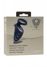 California Ex Novel CalExotics - Viceroy Perineum Dual Ring / Blue