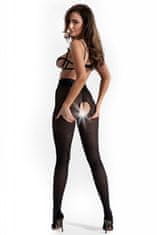AMOUR Nymph Black 30DEN - punčochové kalhoty s otevřeným rozkrokem - S/M