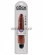 Pipedream King Cock 9'' Vibr Stiffy Brown / realistické dildo + vibrátor